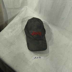 Jeep Brand Men's Dark Grey Adjustable Cap with Red Jeep Logo